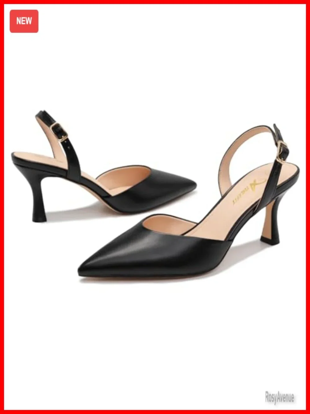 Closed Pointed Toe Kitten Heels Slingback Stiletto Pumps Dress Work Shoes